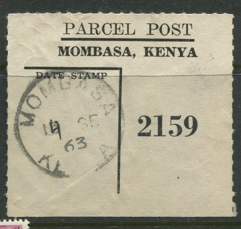 Kenya - Scott ? - Parcel Post Label dated1963 Mombasa number 2159