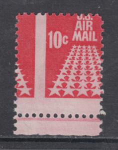 US Sc C72 MNH. 1968 10c Star Runway, choice 2-way MISPERF w/ sheet margin, VF