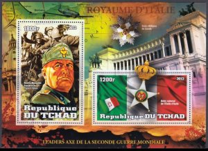 TCHAD CHAD 2012 WORLD WAR II MUSSOLINI ITALY GUERRE MONDIALE [#1250]