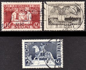 Finland Scott 207-09 complete set F to VF used. Lot #C.  FREE...