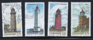 Denmark Sc 1055-1058 1996 Lighthouses stamp set  used