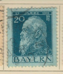 A6P11#27 Bavaria 1911 WMK Horiz Wavy Lines Close Together 20pf used-