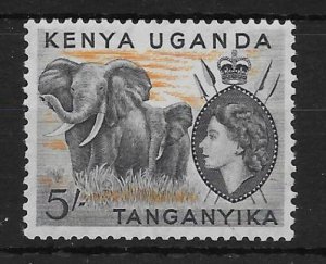 KENYA, UGANDA & TANGANYIKA SG178 1954 5/= BLACK & ORANGE MNH