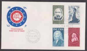 ICELAND - 1975 FAMOUS PEOPLE - 4V - FDC
