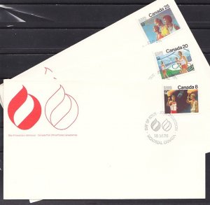 Canada, Scott cat. 681-683. Montreal Olympics issue. 3 First day covers. ^