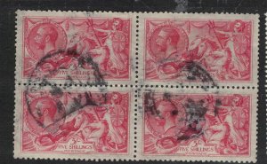 Great Britain KGV SG 409 5/ Sea Horses £1600 Cat VFU (3ejh)