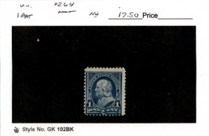 United States Postage Stamp, #264 Mint NH, 1895 Franklin (AB)