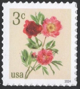 SC#5899 3¢ Peonies Single (2024) SA