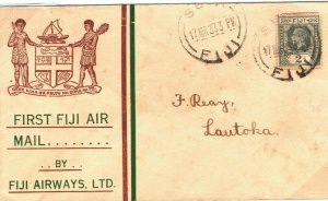 FIJI FIRST FLIGHT COVER Suva Lautoka *Fiji Airways Ltd* 1933{samwells-covers}SH2