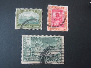 Jamaica 1921 Sc 88-90 FU