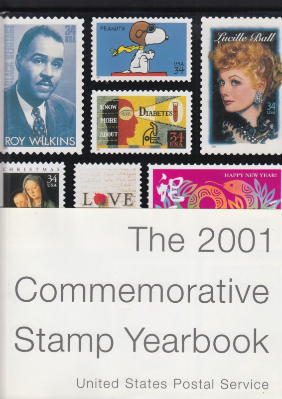 USPS 2001 HARDCOVER YEARBOOK 100% Complete with all Stamps and Sheets MNH