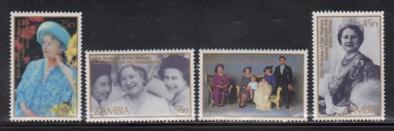 Zambia 327-30 Queen Mother Birthday Mint NH