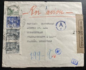 1942 Barcelona Spain Cover to Blue Division Soldier SCRUING In Wehrmacht WW 2