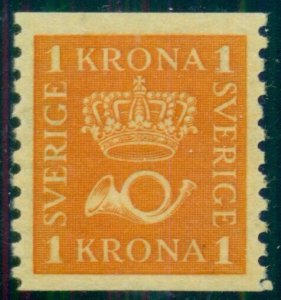 SWEDEN #153v (168bz) 1kr orange, wmk KPV, og, VLH, XF, Facit $900.00+