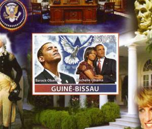 Guinea-Bissau 2008 US PRESIDENT BARACK OBAMA & MICHELLE OBAMA Deluxe s/s Mint NH