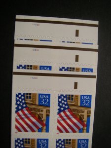 Scott 2921a, 32c Flag over Porch, UNFOLDED, Pos 2 x 3, MNH Booklet Beauty