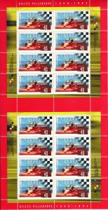 Canada 1997 MNH Sc #1647 Sheet of 16 45c Gilles Villeneuve and checkered flag