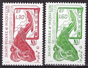 1988 St Pierre and Miquelon 562-563 Sea fauna