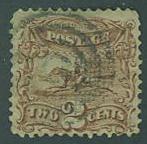 USA SC#113a  Post Horse & Rider, 2c,  pale brown, used
