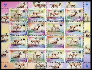 NIGER WORLD WILDLIFE FUND WWF SHEETS OF FOUR BLOCKS OF FOUR (20  STAMPS) MINT NH