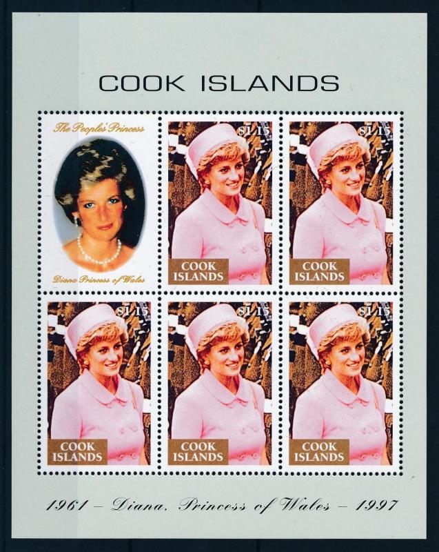 [95301] Cook Islands 1998 Royalty Princess Diana Sheet MNH