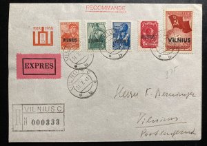 1941 Vilnius German Occupation Of Latvia Express Cover Russian Stamps On