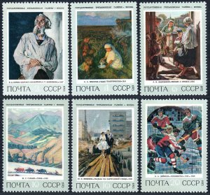 Russia 4103-4108,4109,MNH.Michel 4146-4151,Bl.90. History of Russian Painting,