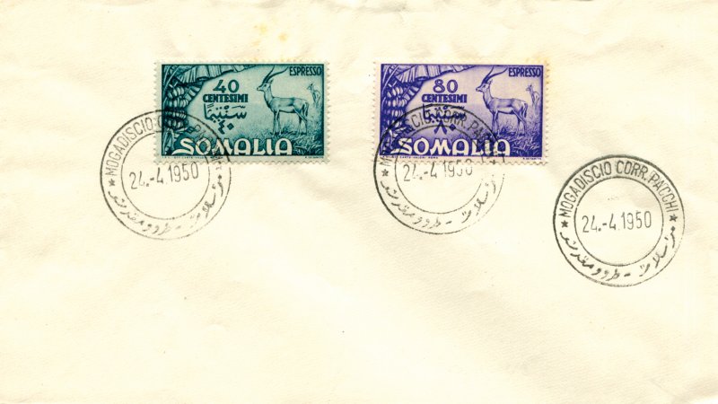 Somalia Afis - Express Precursors # 1/2 Gazelle on FDC