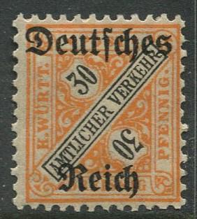 Wurttenburg -Scott O180- Official Overprints -1920 - MH - 30pf Stamp