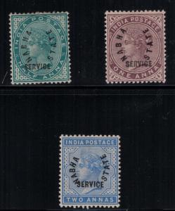 India - Nabha 1885 SC O1-O38 Set LH CV $133.50 - Queen Victoria