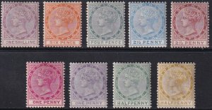 Sc# 16 / 24 Dominica 1883 - 1889 QV Queen Victoria Wmk 2 set MLH CV $475.00