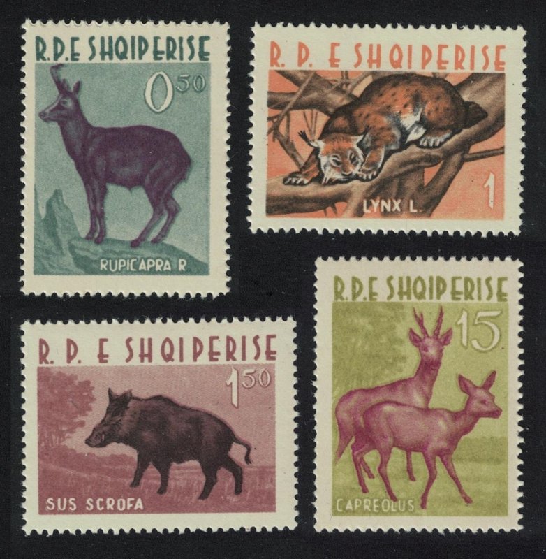 Albania Chamois Lynx Wild boar Roe deer Wild Animals Fauna 4v 1962 MNH