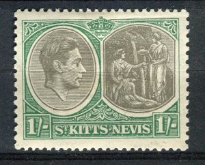 ST. KITTS; 1938 early GVI pictorial issue fine Mint hinged Shade of 1s. value