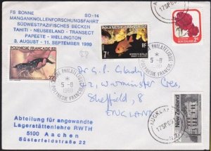 FRENCH POLYNESIA 1980 cover Manganese nodule research trip cachet !........B3811