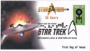 AO- 5134-3, 2016, StarTrek,  Add-on Cover, First Day Cover, Pictorial Postmark,