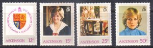 ASCENSION - 1982 21st BIRTHDAY GREETINGS TO THE PRINCESS OF WALES-DIANA  4V MNH