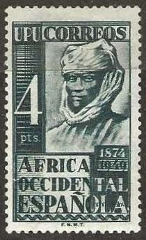 Spanish West Africa # 1 mint, lightly hinged.  1949 UPU issue.  (S1411)
