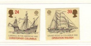 Great Britain Sc 1449-1450  1992 Europa Columbus stamp set mint NH