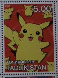 ​TAJIKISTAN-2001-  POKEMON-GOTTA CATCH THEM ALL-MNH-SHEET VERY FINE-LAST ONE