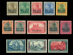 German Colonies - Offices in MOROCCO 1900 SURCHARGED set  Scott # 7-19  mint MH