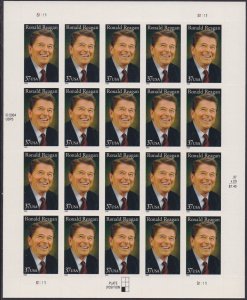 3897 Ronald Reagan Sheet MNH