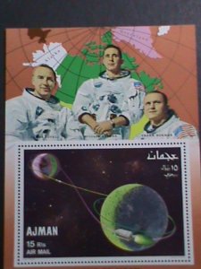 AJMAN-SPACE HEROES OF UNITED STATES- FLIGHT TO THE MOON MNH S/S- VERY FINE