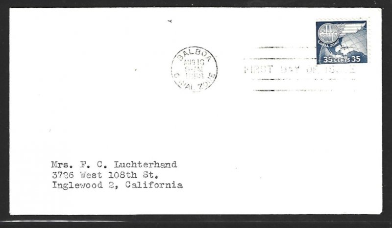 CANAL ZONE # C31 35c  FDC 8-16-58 2021 SCV = $11.00