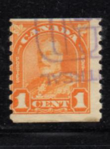 Canada Sc 178 1930 1 c orange G V Arch Issue coil stamp used