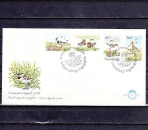 Netherlands. Scott cat. B600-B603. Birds issue. First day cover. ^