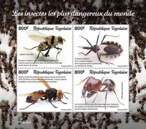 Togo 2019 MNH Stamps Most Dangerous Insects in World Ants Winchuka 4v M/S