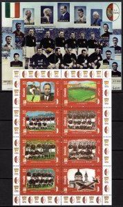 Somalia 1999 TORINO Superga Football Sheetlet (8) +Souvenir Sheet MNH