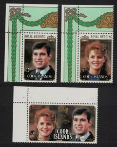 Cook Is. Royal Wedding Prince Andrew 3v Revalued 1987 MNH SG#1147-1149