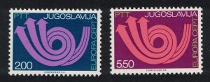 Yugoslavia Post horn Europa 2v 1973 MNH SG#1553-1554