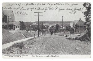 Hawthorne Avenue, West Nutley, New Jersey, Undivided Back Postcard Mailed 1906